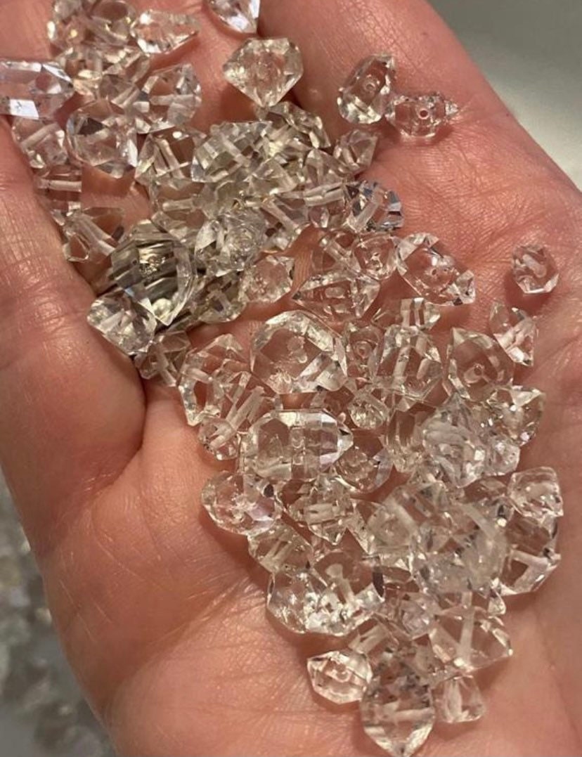 Drilled herkimer deals diamonds
